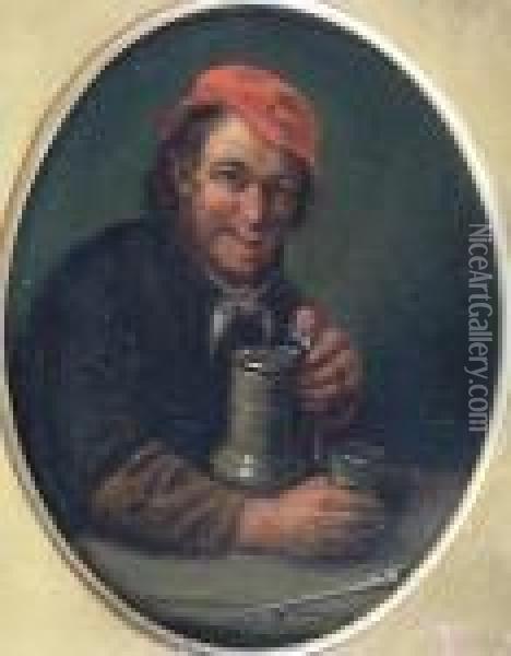 Man With A Beer Flagon Oil Painting - Adriaen Brouwer