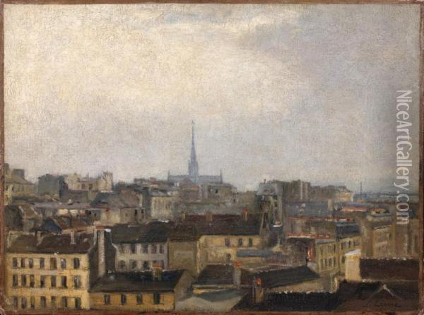 Vue De Caen Oil Painting - Stanislas Lepine