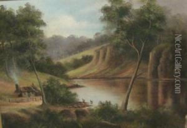 Warragamba River Oil Painting - Charles Young