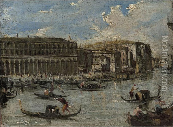 Canale Veneziano Oil Painting - Giacomo Guardi