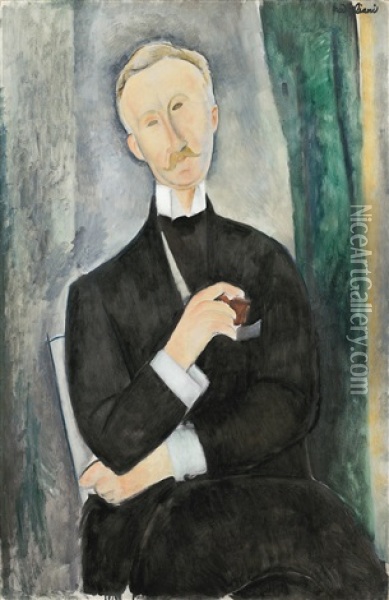 Portrait De Roger Dutilleul Oil Painting - Amedeo Modigliani