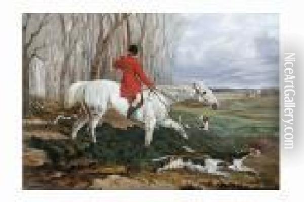 Huntsman With His Horse And Hounds Oil Painting - William Davis