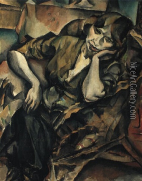 Woman In An Armchair Oil Painting - Georges (Karpeles) Kars