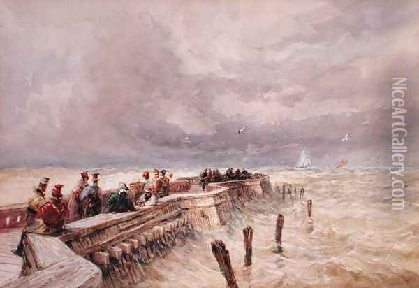 Calais Pier 2 Oil Painting - David Cox