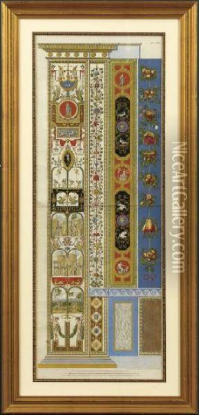 Architectural Panels Of The Raphael's Vatican Loggia Oil Painting - Giovanni Ottaviani