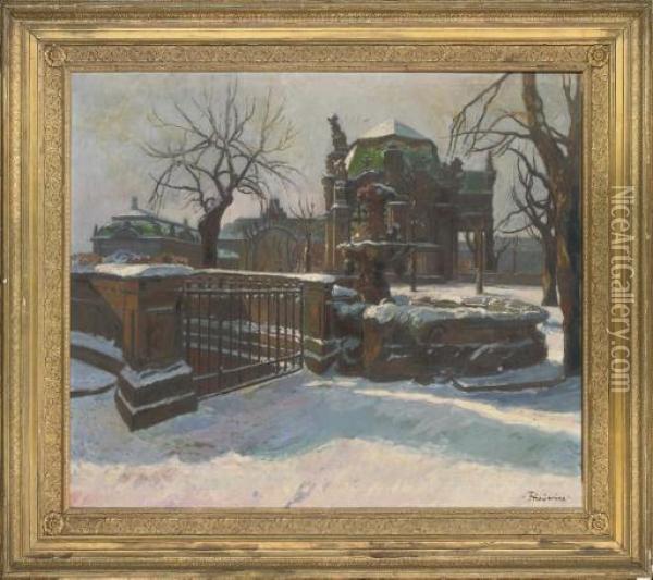 Winter Landscape Oil Painting - Walter Friederici