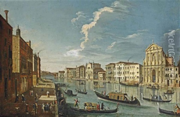 A View Of The Grand Canal, Venice, Looking North West From The Chiesa Degli Scalzi To The Chiesa Santa Lucia Oil Painting -  Master of the Langmatt Foundation Views