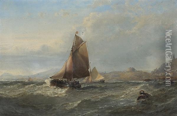 Off The Irish Coast Oil Painting - Edwin Hayes