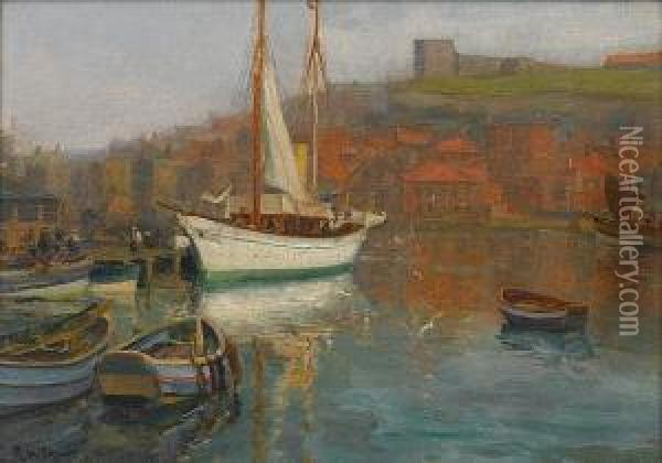 Whitby Oil Painting - Augustus William Enness