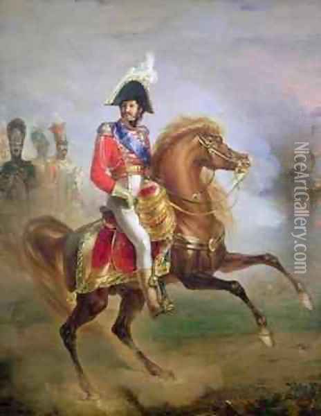 Joachim Murat 1767-1815 on Horseback Oil Painting - Joseph Franque