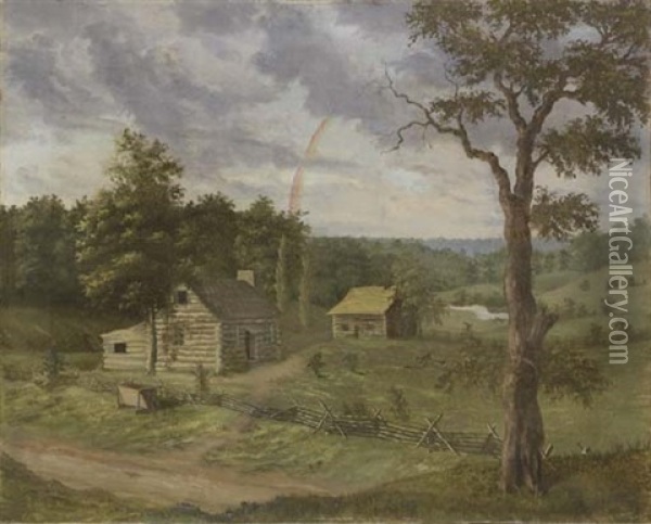 Landscape With Passing Storm Oil Painting - De Scott Evans
