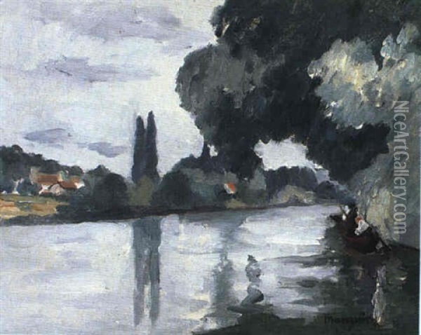 La Seine A Villennes Oil Painting - Henri Charles Manguin