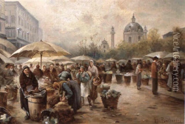 Am Naschmarkt Oil Painting - Emil Barbarini