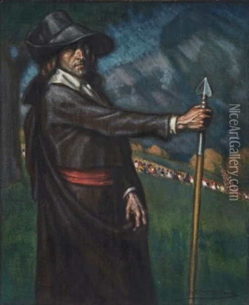Le Magistrat Basque Oil Painting - Alberto Arrue
