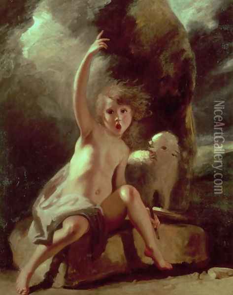 Inspiration of St. John Oil Painting - Sir Joshua Reynolds