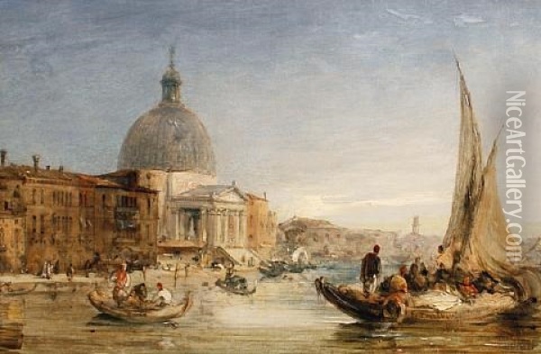 Santa Maria Della Salute, Venice (+ Gesuati Church, Zattere, Venice; Pair) Oil Painting - Edward Pritchett