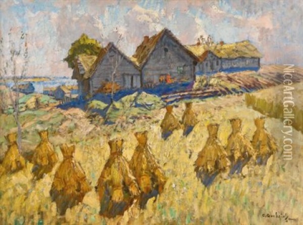 Harvest Oil Painting - Konstantin Ivanovich Gorbatov
