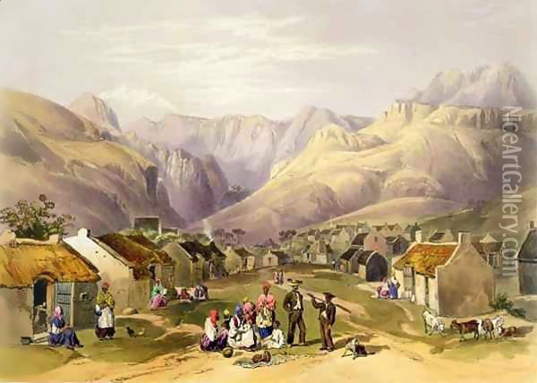 Genadendal, plate 9 from 'The Kafirs Illustrated' Oil Painting - George French Angas