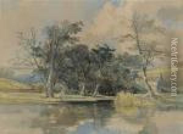 The River Avon Near Bath Oil Painting - William James Muller
