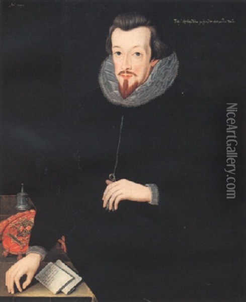 Portrait Of Roberts Cecil, Earl Of Salisbury Oil Painting - John Decritz the Elder
