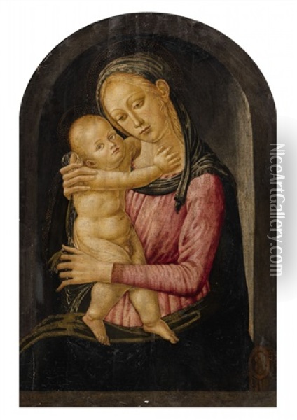 Madonna With Child Oil Painting - Jacopo Del Sellaio