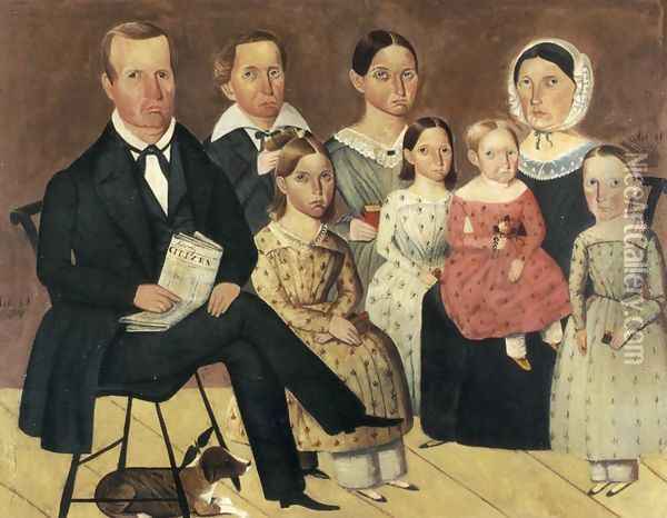 The John G. Wagner Family Oil Painting - Sheldon Peck