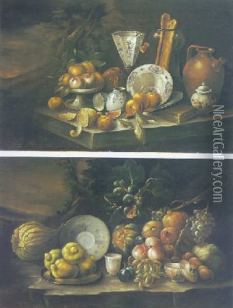 Nature Morte Di Frutta Oil Painting - Cristoforo Munari