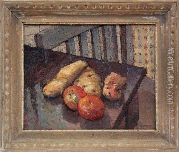 Potatoes And Tomatoes Oil Painting - Edwin Aldis