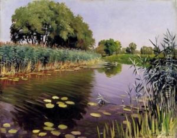 Riverside Oil Painting - Emil Pap