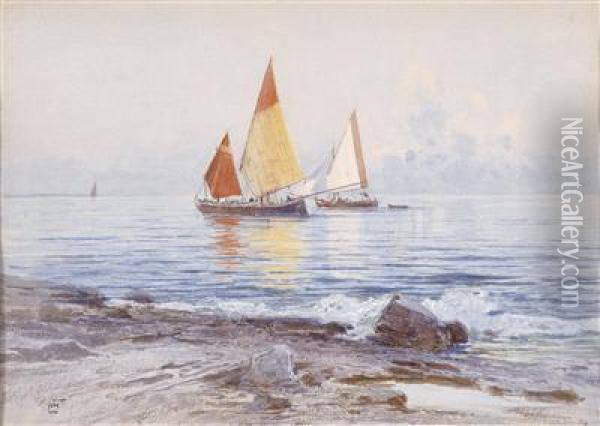 Segelboote Vor Der Kuste Oil Painting - Fritz Lach