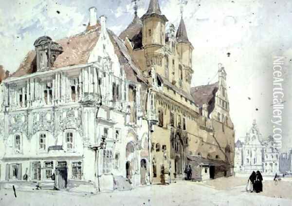 Town Hall, Malines Oil Painting - William Callow