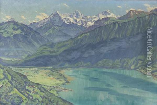Blick Vom Beatenberg Auf Eiger, Monch Und Jungfrau Oil Painting - Waldemar Fink