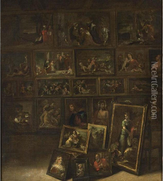 Archduke Leopold Wilhlem's Picture Gallery Oil Painting - David The Younger Teniers