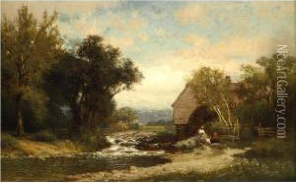 The Brook Oil Painting - Alfred Wordsworth Thompson