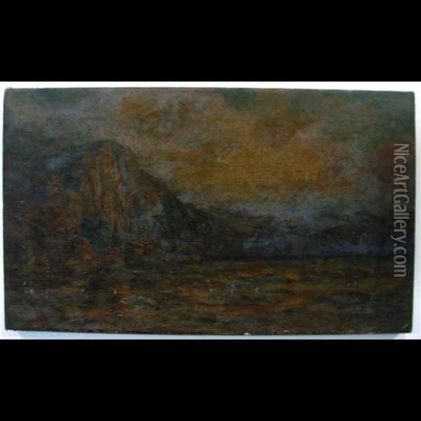 Coastal View (sunset) Oil Painting - Robert B. Hopkin