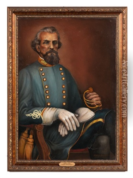 General Nathan Bedford Forrest Oil Painting - Hiram Grandville