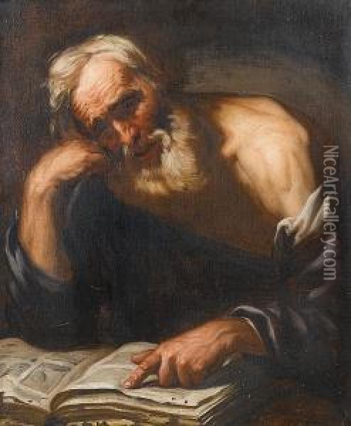 A Philosopher Oil Painting - Nunzio Rossi