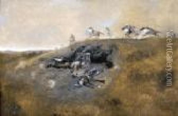Close Quarters Oil Painting - Charles Marion Russell