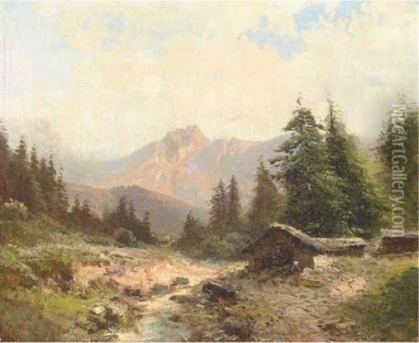 Paysage Montagneux Oil Painting - Emile Godchaux