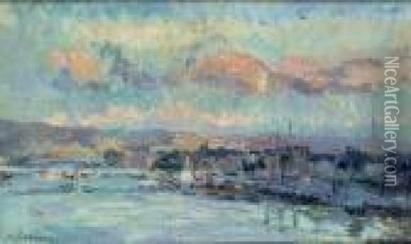 Vue De La Seine Oil Painting - Albert Lebourg