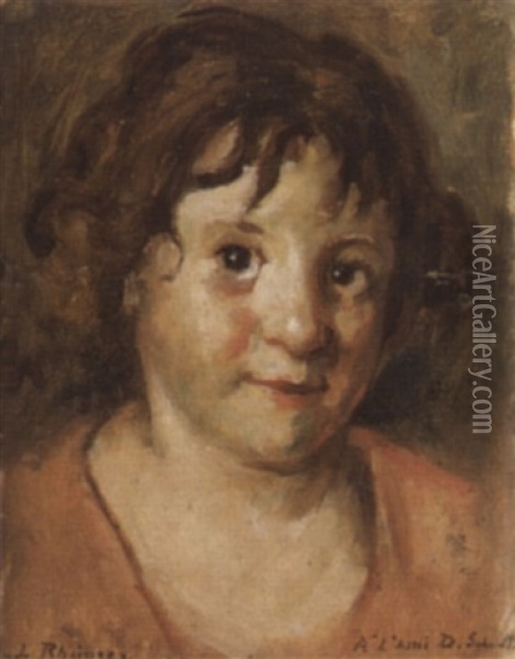 Portrat Eines Kindes Oil Painting - Louis Rheiner