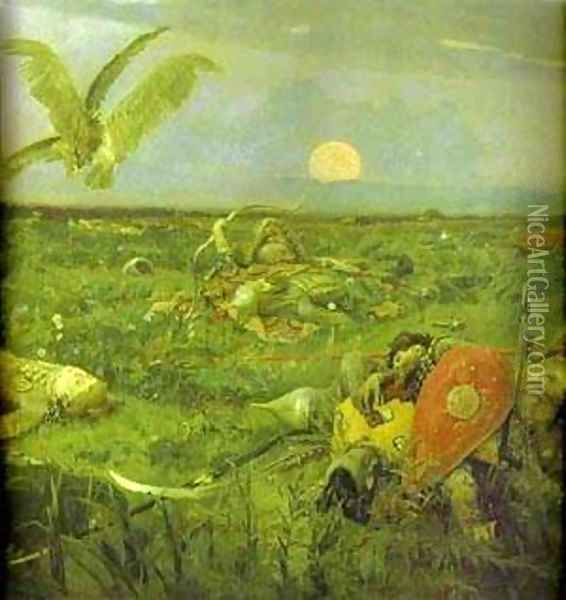 After Prince Igors Battle With The Polovtsy Detail 2 1880 Oil Painting - Viktor Vasnetsov