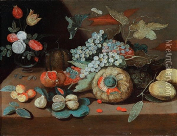 Stillleben Mit Blumen Und Fruchten Oil Painting - Jan van Kessel the Elder