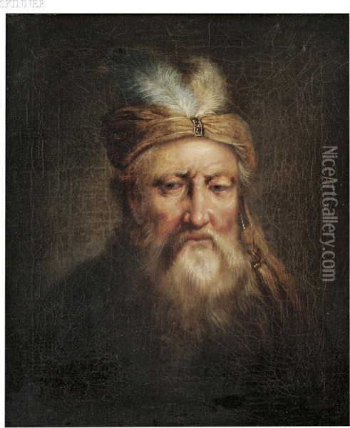 Portrait Of A Gentleman In A Turban Oil Painting - Jan Lievens