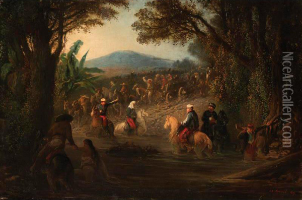 French Expeditionary Force In Mexico Oil Painting - Jean-Adolphe Beauce