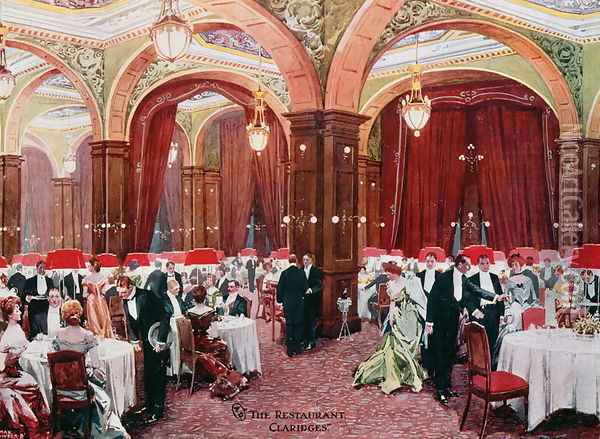 Claridge's Hotel London, c.1900 Oil Painting - Max Cowper