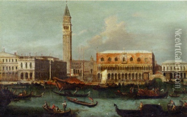 The Molo, Venice, From The Bacino Di San Marco Oil Painting - Michele Marieschi