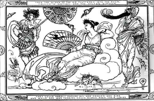 Then The Queen of the Air Fluttered into The Room Oil Painting - Walter Crane