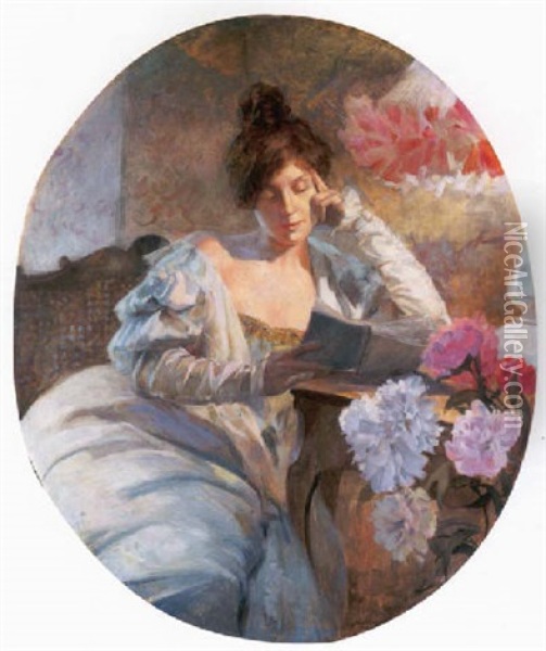 Woman Reading Oil Painting - Paul Michel Dupuy
