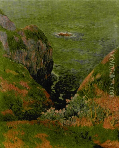 Les Falaises Du Pouldu Clohars-carnoet Oil Painting - Henry Moret